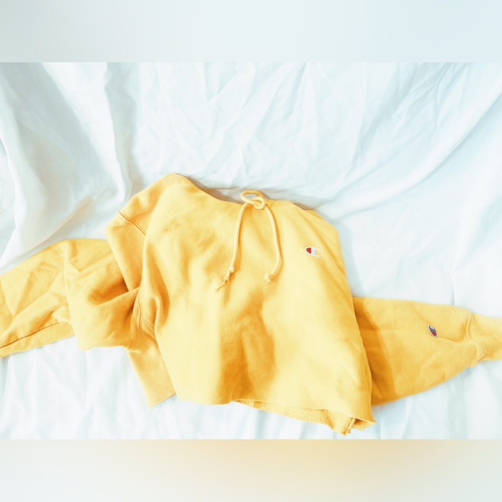 Gold champion crop top sweatshirt